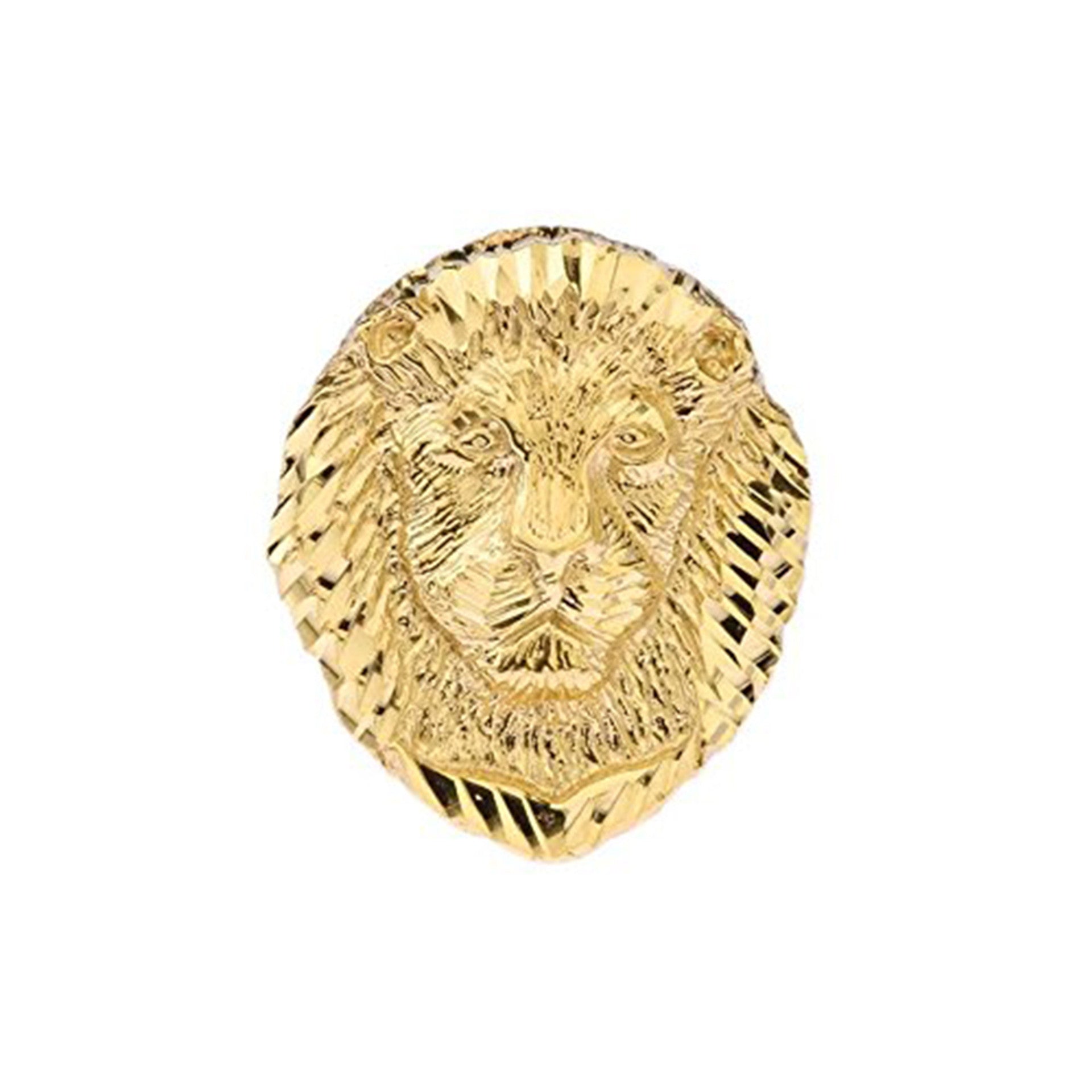 Gold Diamond Cut Lion Head Ring (Available in Yellow/Rose/White Gold)