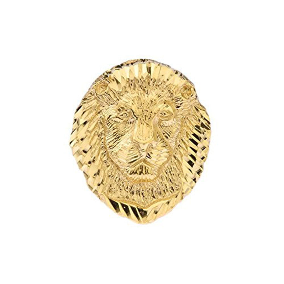 Gold Diamond Cut Lion Head Ring (Available in Yellow/Rose/White Gold)