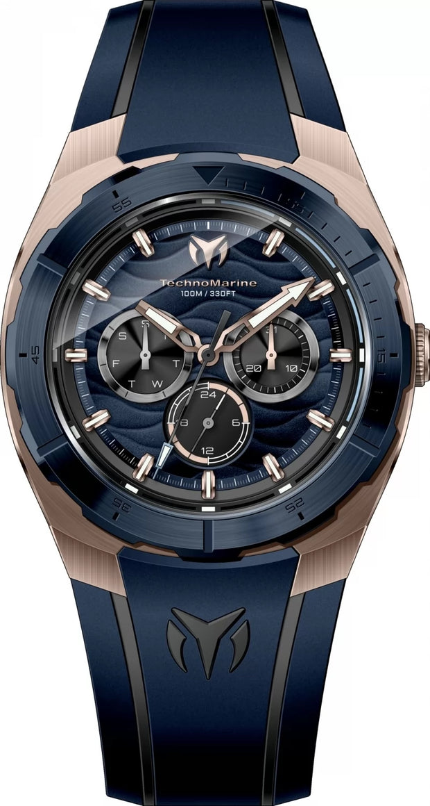 Technomarine Men's TM-125030 Cruise Quartz VH63 Dark Blue, Black Dial Watch