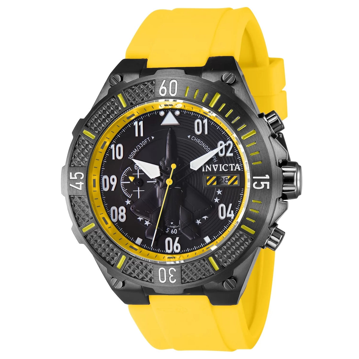 Invicta Men's 39899 Aviator  Quartz Multifunction Black Dial Watch