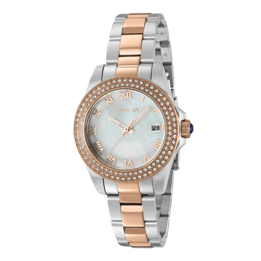 Invicta Women's 36076 Angel Quartz 3 Hand White Dial Watch