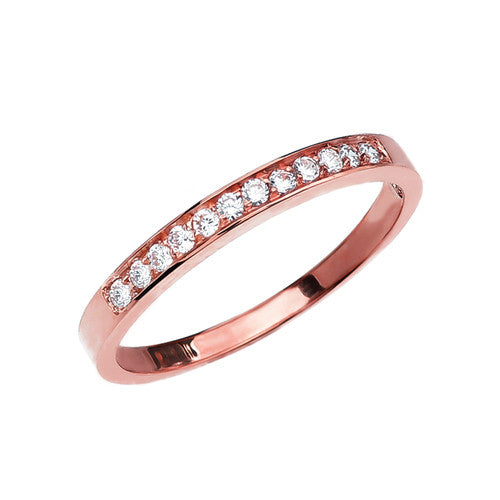 Gold Channel Set Diamond Wedding Band Ring (Available in Yellow/Rose/White Gold)