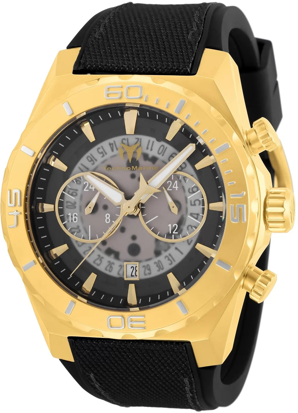 Technomarine Men's TM-519008 Reef Shark Quartz Chronograph Black, Transparent Dial Watch