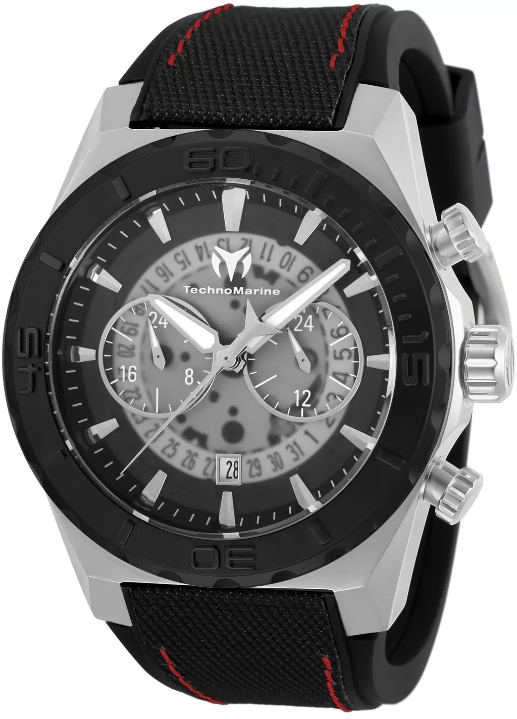 Technomarine Men's TM-519006 Reef Quartz Chronograph Transparent, Black Dial Watch