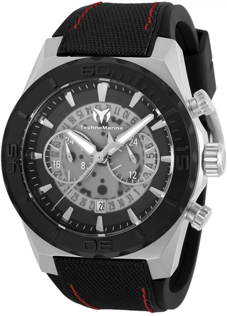 Technomarine Men's TM-519006 Reef Quartz Chronograph Transparent, Black Dial Watch