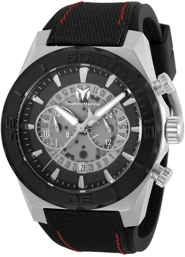 Technomarine Men's TM-519006 Reef Quartz Chronograph Transparent, Black Dial Watch