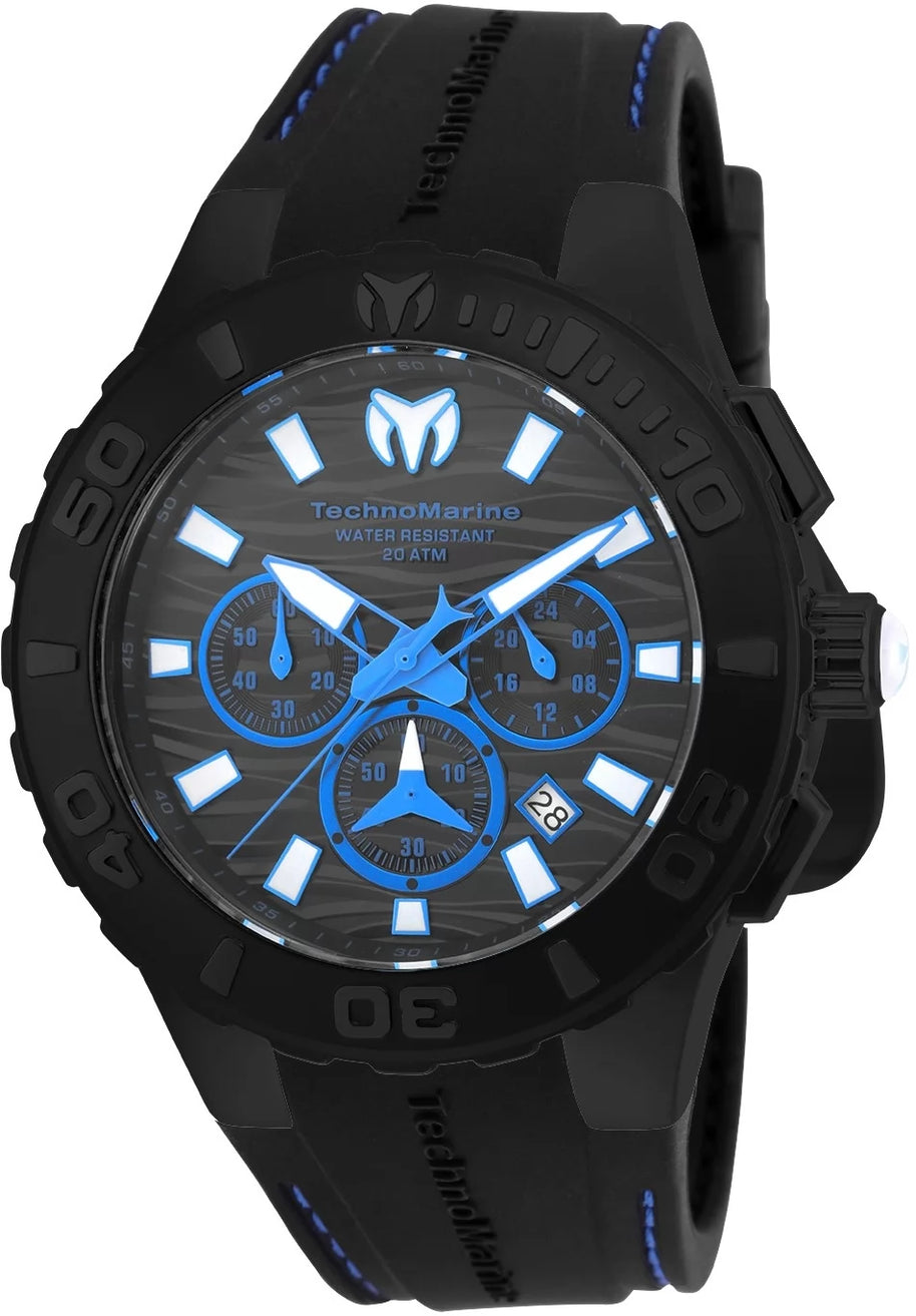Technomarine Men's TM-115080 Cruise Quartz Chronograph Black Dial Watch