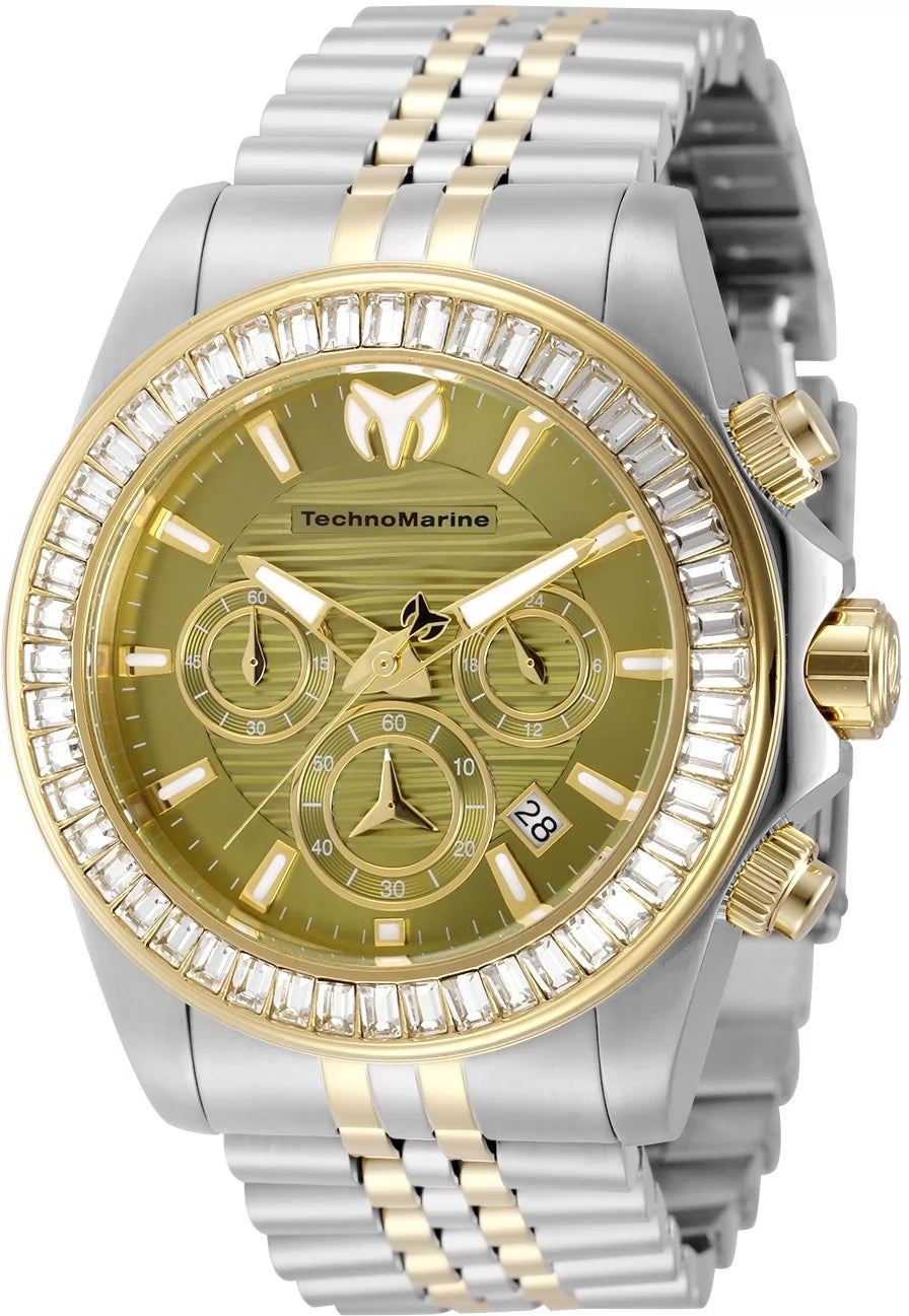 Technomarine Men's TM-225016 Manta Quartz VD53 Olive Green Dial Watch