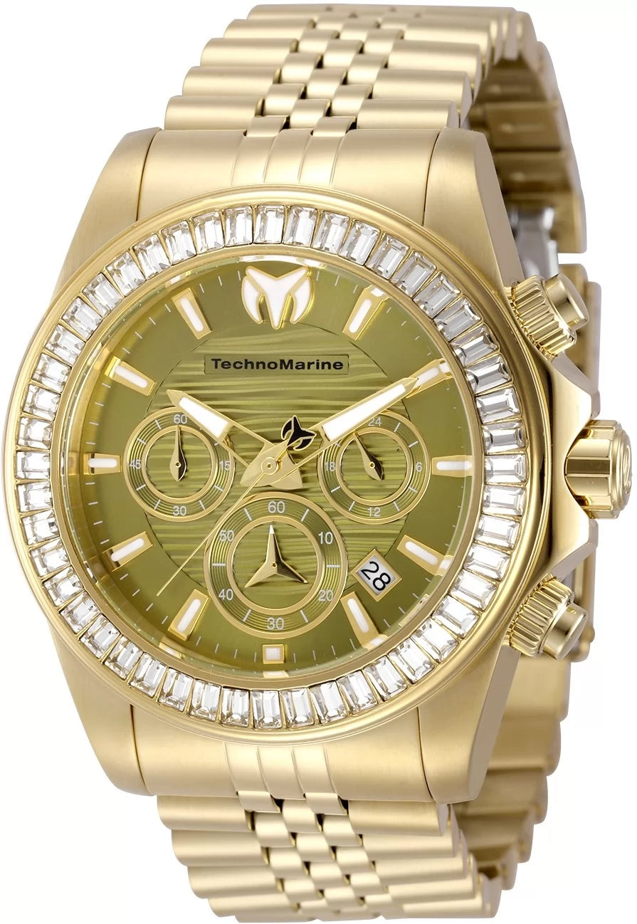 Technomarine Men's TM-225017 Manta Quartz VD53 Olive Green Dial Watch