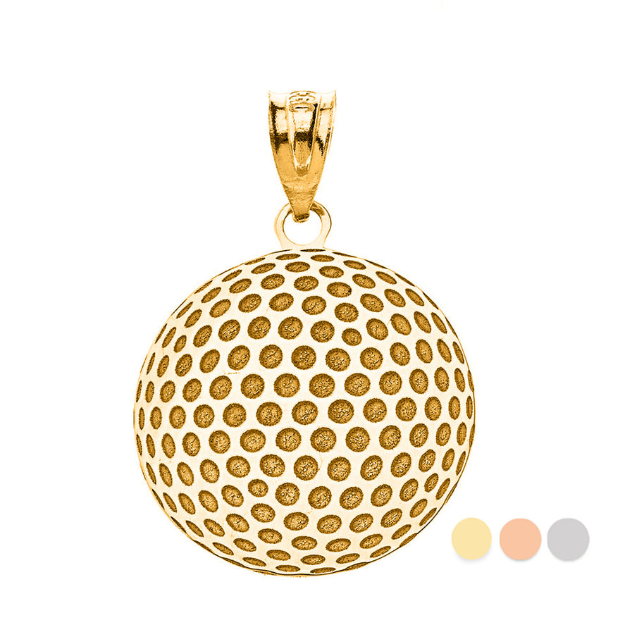 Personalized Engravable Gold Golf Ball Pendant Engraved with Your Name(Available in Yellow/Rose/White)