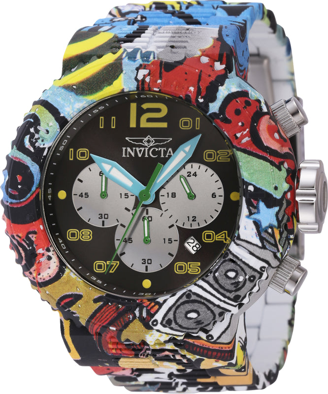 Invicta Men's 43233 Pro Diver Quartz Chronograph Black, Yellow Dial Watch