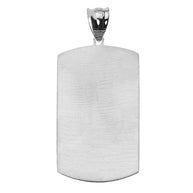 Celtic Cross Trinity Knot Sterling Silver Engraveable Dog Tag Pendant Necklace