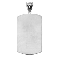 Russian Orthodox Cross Sterling Silver Engraveable Dog Tag Pendant Necklace