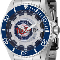 Invicta Men's 43470 MLB Minnesota Twins Quartz Multifunction Red, Silver, White, Blue Dial Watch