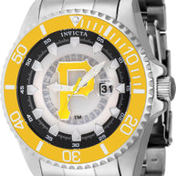 Invicta Men's 43475 MLB Pittsburgh Pirates Quartz Multifunction Yellow, Silver, White, Black Dial Watch