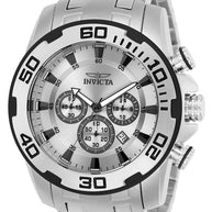 Invicta Men's 22317 Pro Diver Quartz Chronograph Silver Dial Watch