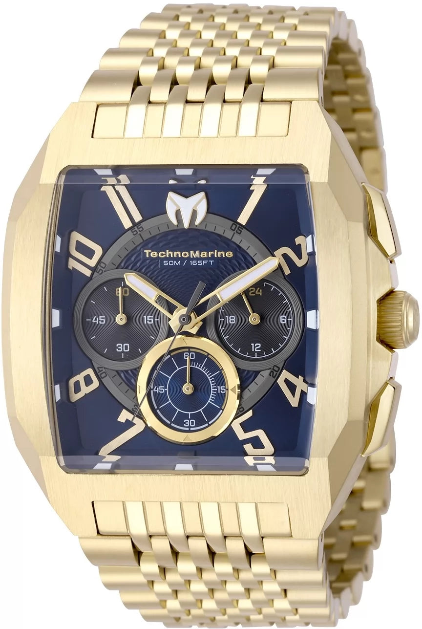Technomarine Men's TM-226026 Aqua Quadrant Quartz VD54 Blue, Black Dial Watch