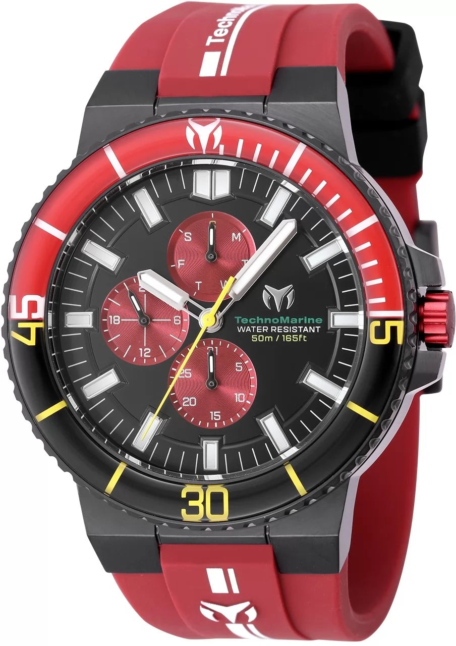 Technomarine Men's TM-525032 Racing Legends Quartz VX3N Dark Red, Black Dial Watch