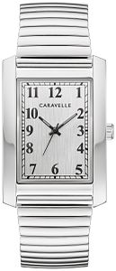 43A157 Caravelle Men's Dress Classic Rectangular Stainless Watch