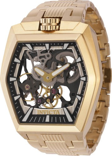 Invicta Men's 44013 Akula Mechanical 2 Hand Black, Ivory Dial Watch