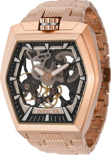 Invicta Men's 44014 Akula Mechanical 2 Hand Black, White Dial Watch