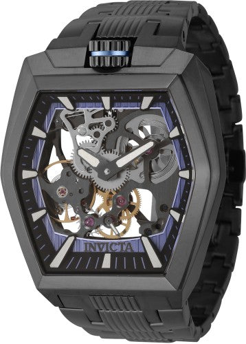 Invicta Men's 44015 Akula Mechanical 2 Hand Black, Metallic Blue Dial Watch
