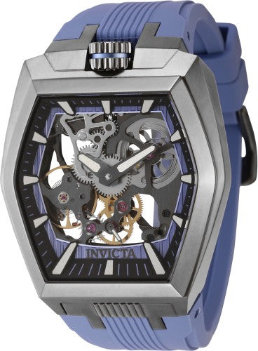 Invicta Men's 44019 Akula Mechanical 2 Hand Black, Metallic Blue Dial Watch