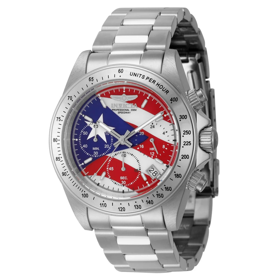 Invicta Men's 46111 Speedway Quartz Chronograph Red, White, Blue Dial Watch