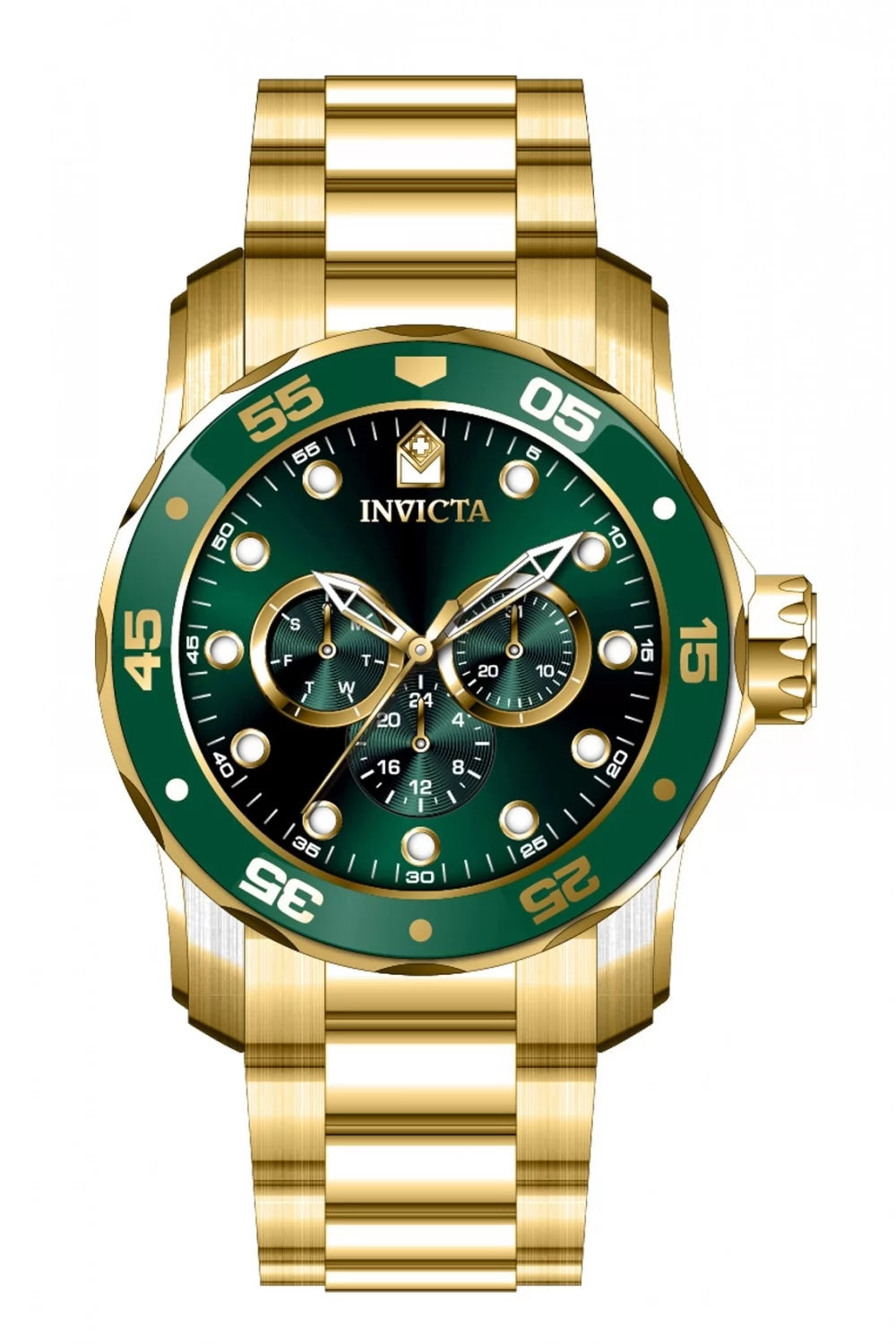 Invicta Men's 45727 Pro Diver Quartz Chronograph Green Dial Watch