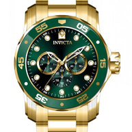Invicta Men's 45727 Pro Diver Quartz Chronograph Green Dial Watch