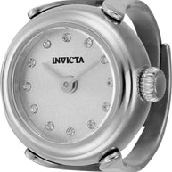 Invicta Women's 44480 Mini Quartz 2 Hand Silver Dial Ring Watch
