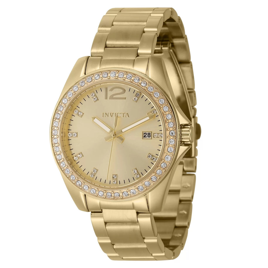 Invicta Women's 44840 Angel Quartz 3 Hand Gold Dial Watch