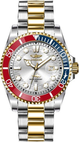 Invicta Men's 44707 Pro Diver Quartz 3 Hand Silver Dial Watch