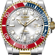 Invicta Men's 44707 Pro Diver Quartz 3 Hand Silver Dial Watch