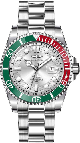 Invicta Men's 44714 Pro Diver Quartz 3 Hand Silver Dial Watch