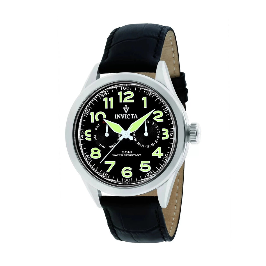 Invicta Men's 11741 Vintage Quartz 3 Hand Black Dial Watch