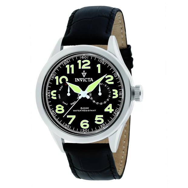 Invicta Men's 11741 Vintage Quartz 3 Hand Black Dial Watch