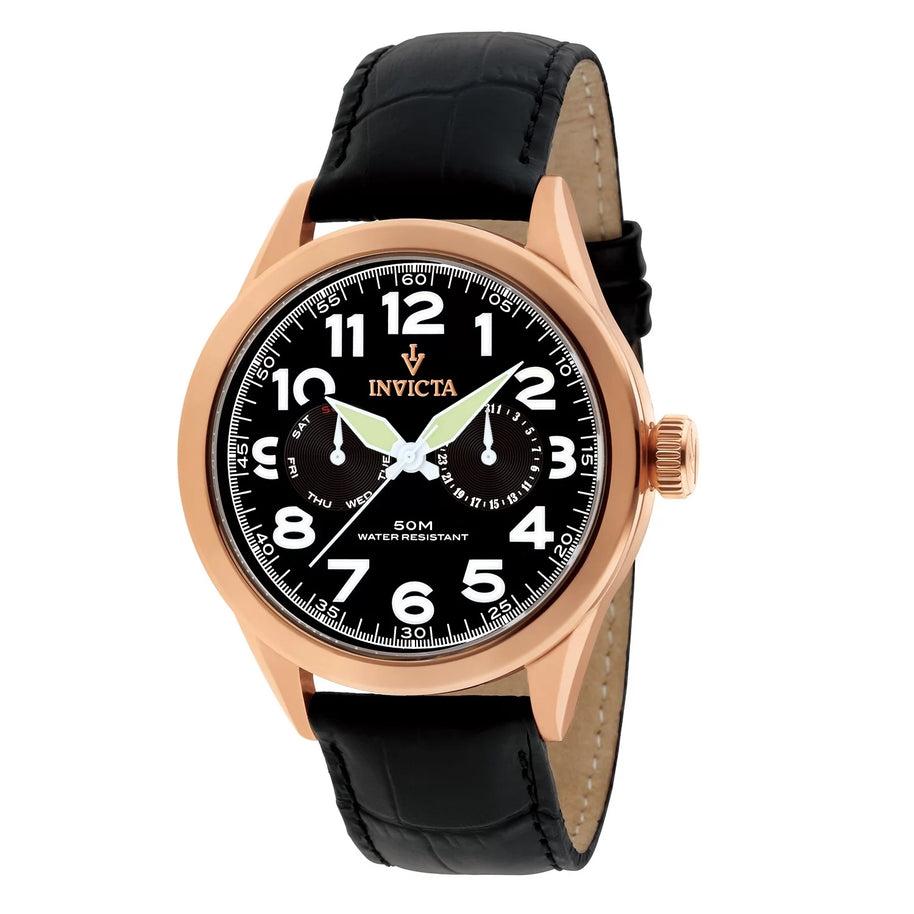 Invicta Men's 11742 Vintage Quartz 3 Hand Black Dial Watch