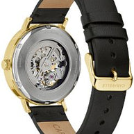 44A121 Caravelle Men's Automatic Skeleton Dial Gold-Tone Watch