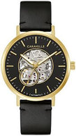 44A121 Caravelle Men's Automatic Skeleton Dial Gold-Tone Watch