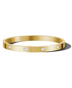 Caravelle 44X100 Crystal Accent Gold-Tone Bangle Watch & Bracelet Set