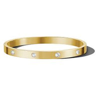 Caravelle 44X100 Crystal Accent Gold-Tone Bangle Watch & Bracelet Set