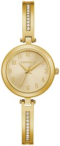 Caravelle 44X100 Crystal Accent Gold-Tone Bangle Watch & Bracelet Set