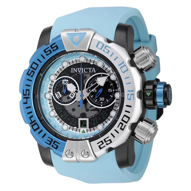 Invicta Men's 44848 Sea Hunter Quartz Chronograph White, Light Blue, Transparent Dial Watch