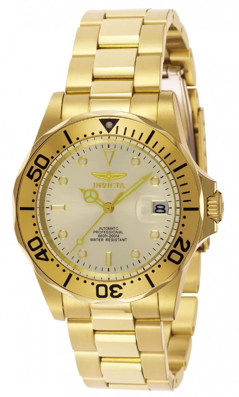 Invicta Men's 9618 Pro Diver Automatic 3 Hand Champagne Dial Watch