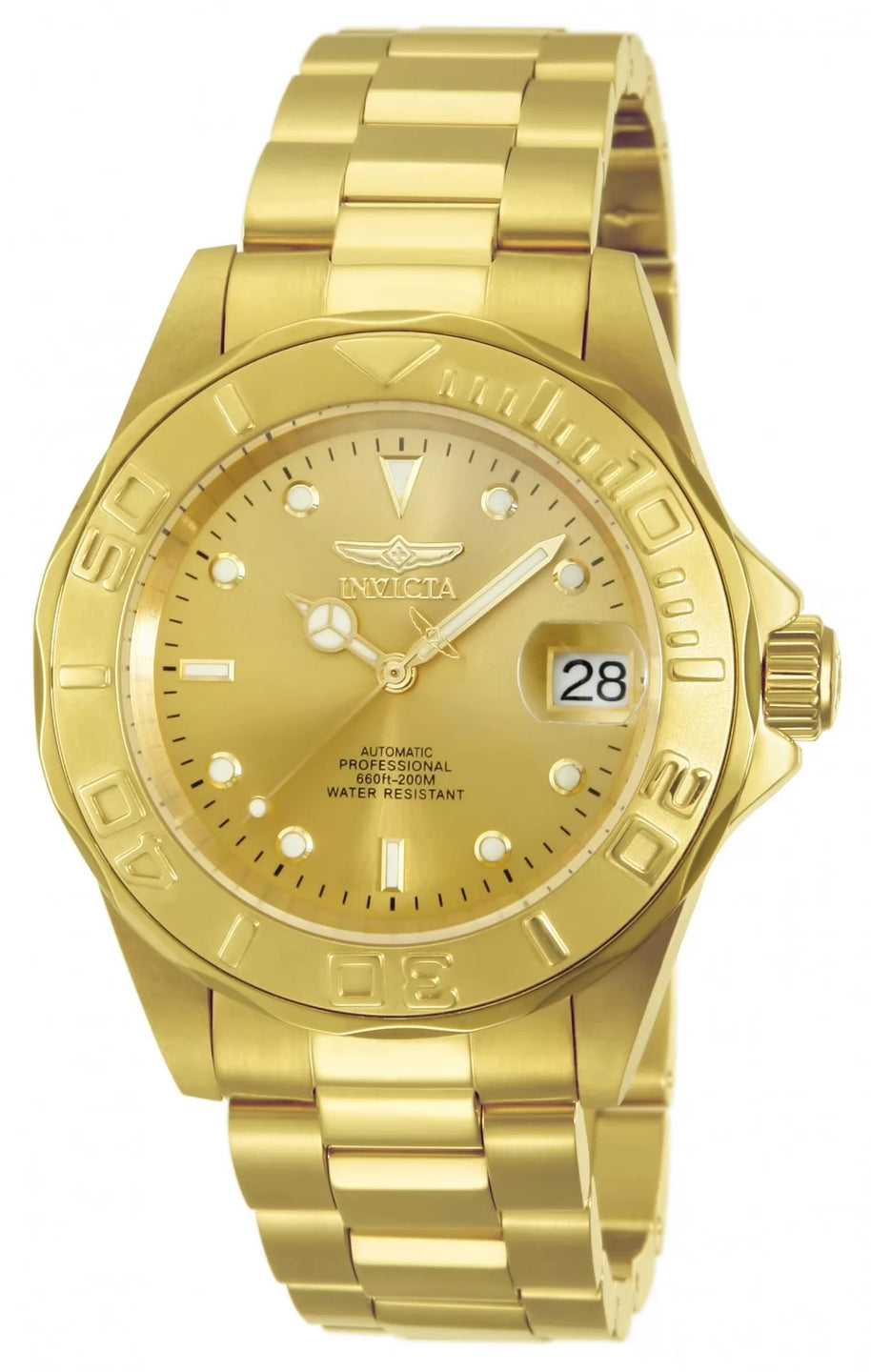 Invicta Men's 13929 Pro Diver Automatic 3 Hand Gold Dial Watch