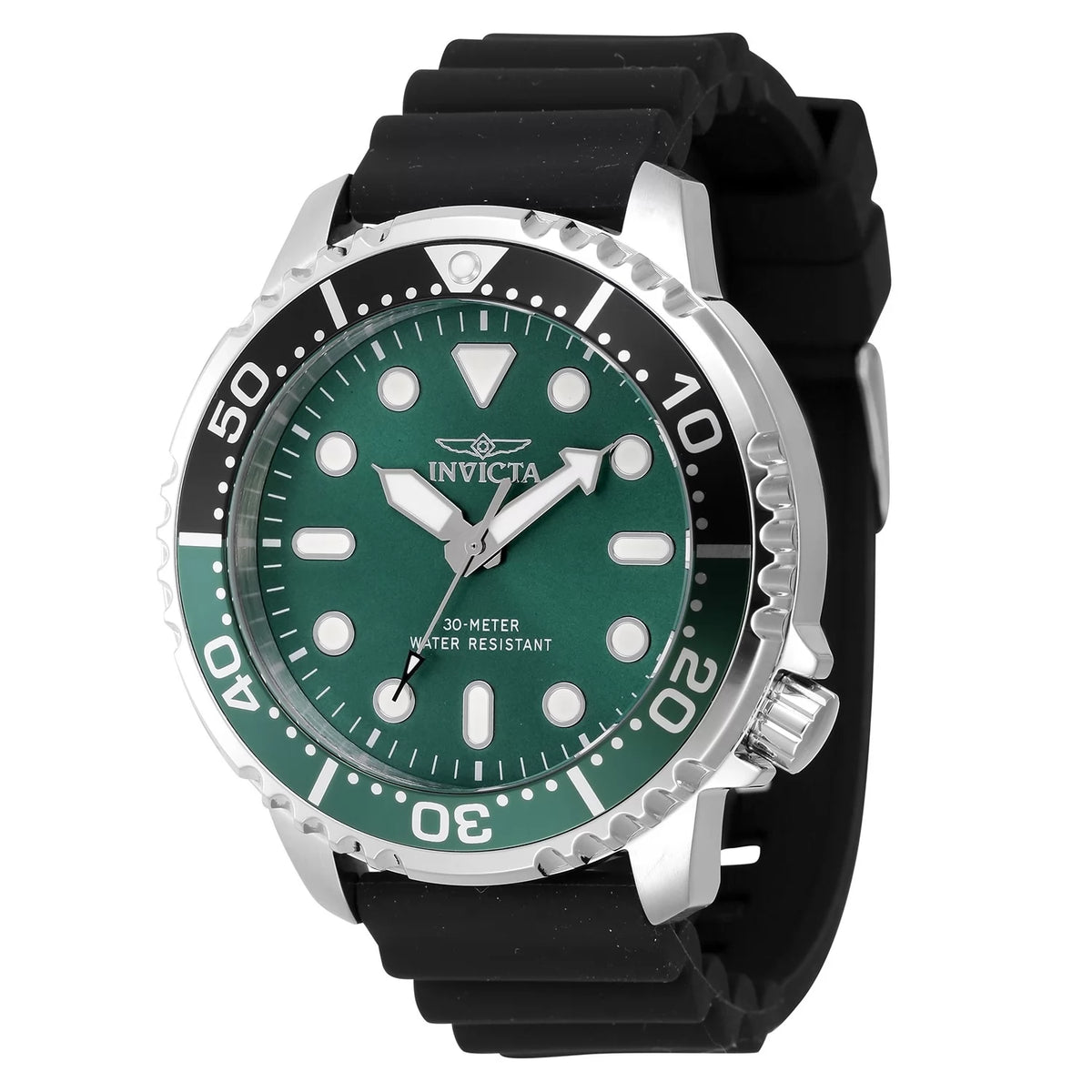 Invicta Men's 47223 Pro Diver  Quartz 3 Hand Green Dial Watch