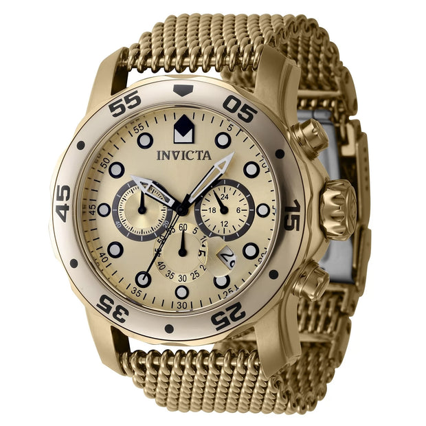 Invicta Men's 47240 Pro Diver Quartz Chronograph Gold Dial Watch