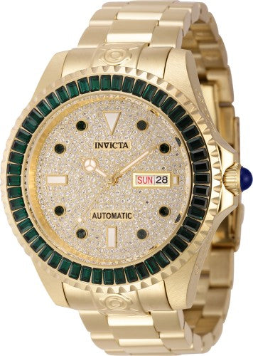Invicta Men's 45660 Pro Diver Automatic 3 Hand Gold, Pave Dial Watch