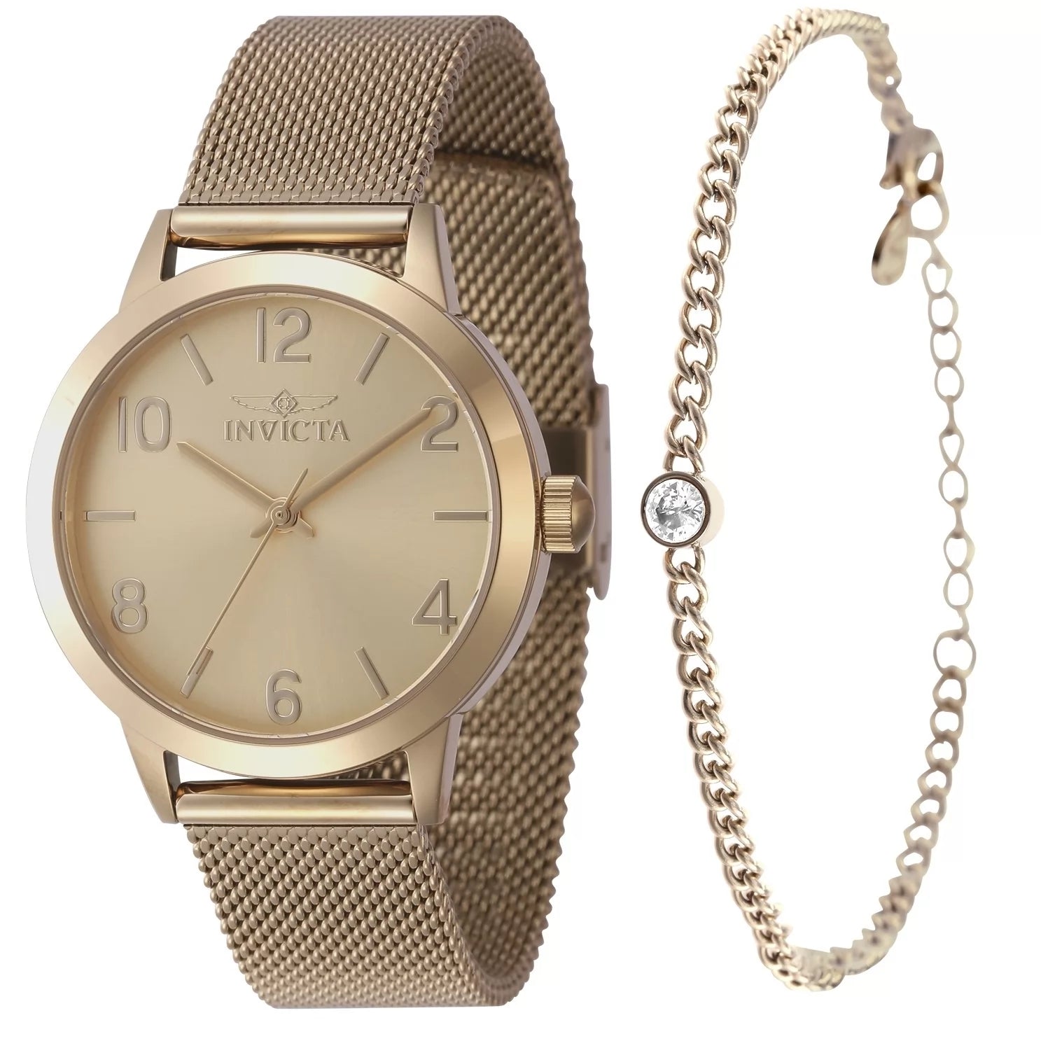 Invicta Women's 47275 Wildflower Quartz 3 Hand Gold Dial Watch